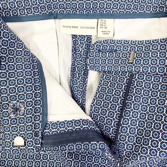 ADRIENNE VITTADINI Blue & White Ankle Trousers - Picture 7 of 8
